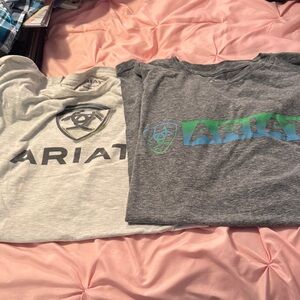 Ariat men’s Gray and White Logo T-Shirts